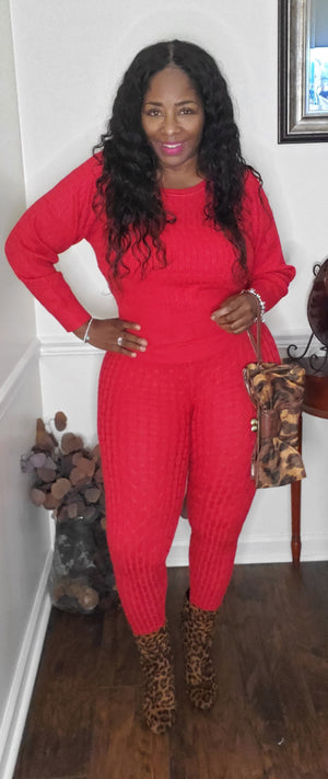 Ms. Red Bottoms Sweater Pant Set