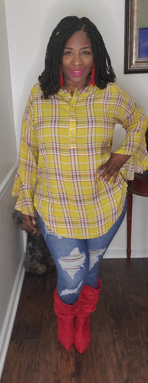 Country Girl Plaid Top