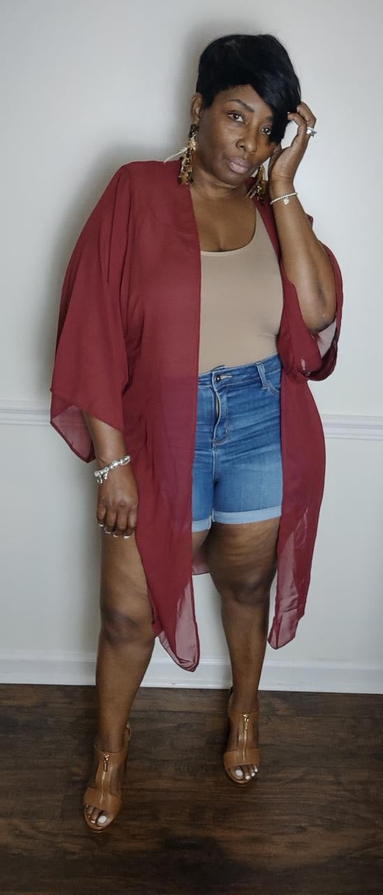 Miami Vibes Chiffon Kimono