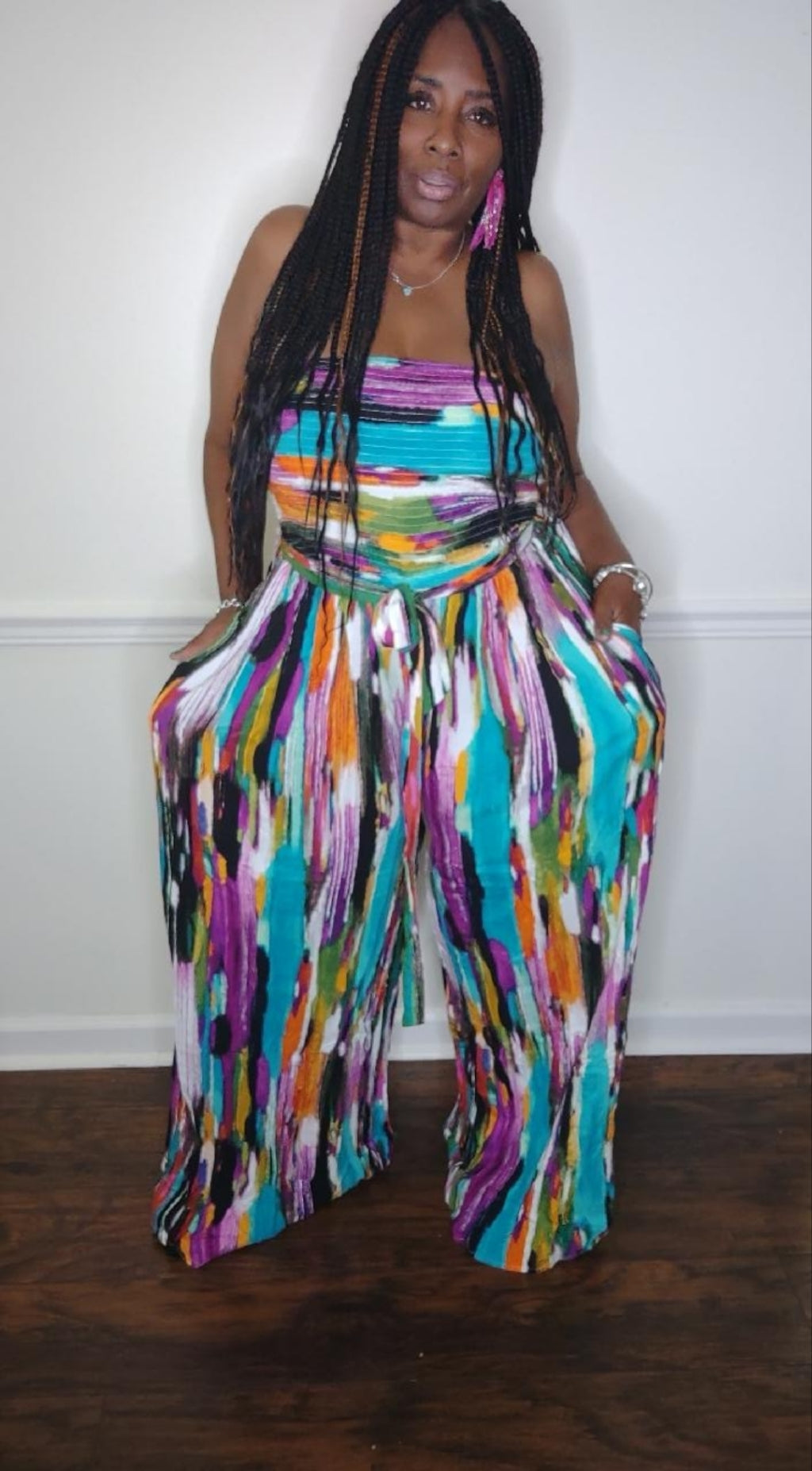 In The Spotlight Tube Wide Leg Jumpsuit