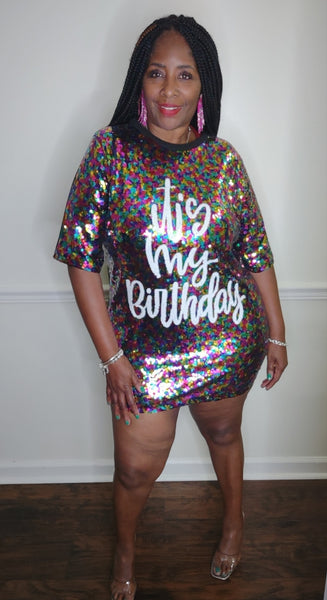 It s My Birthday Sequins Dress Top SophistiKated Queen Boutique